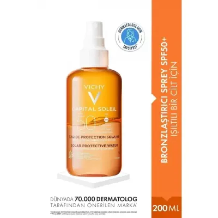 Vichy Capital Soleil SPF 50 Solar Protective Water Bronzlaştırıcı Güneş Koruyucu Sprey 200 ml