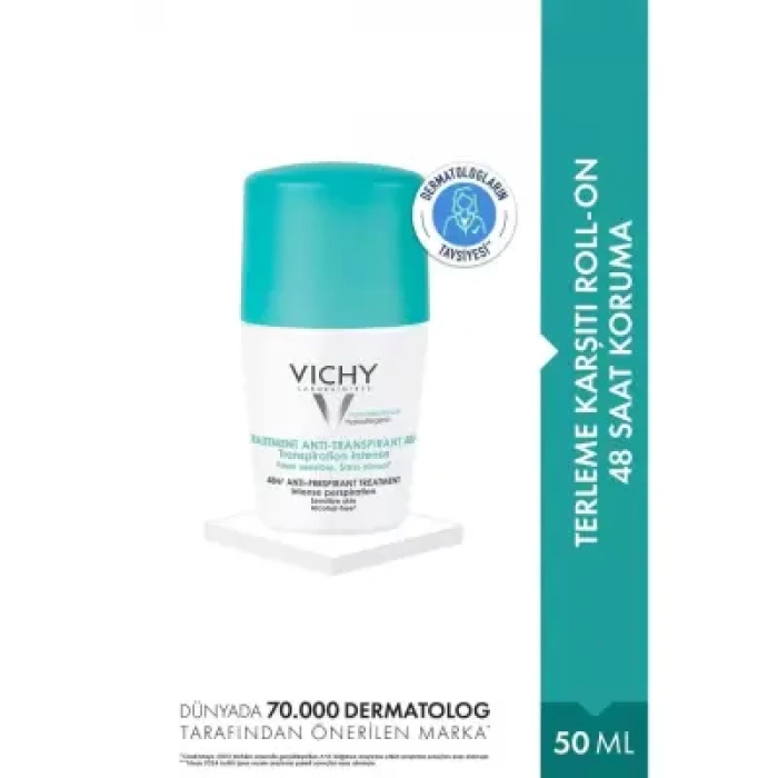 Vichy Deo Anti Transpirant Roll On Yoğun Terleme Karşıtı 48 Saat Etkili Roll On Deodorant 50 ml