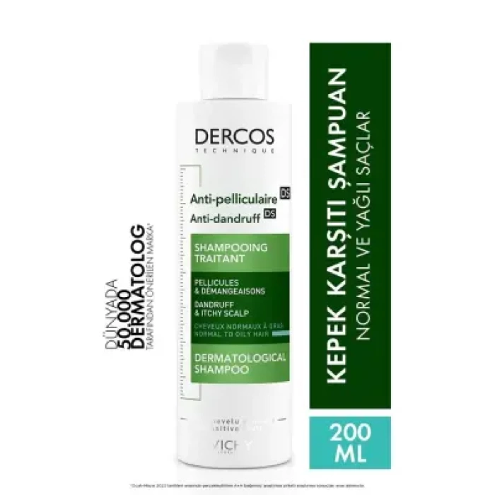 Vichy Dercos Anti-Pell Kepek Şampuanı Normal ve Yağlı Saçlar 200 ml