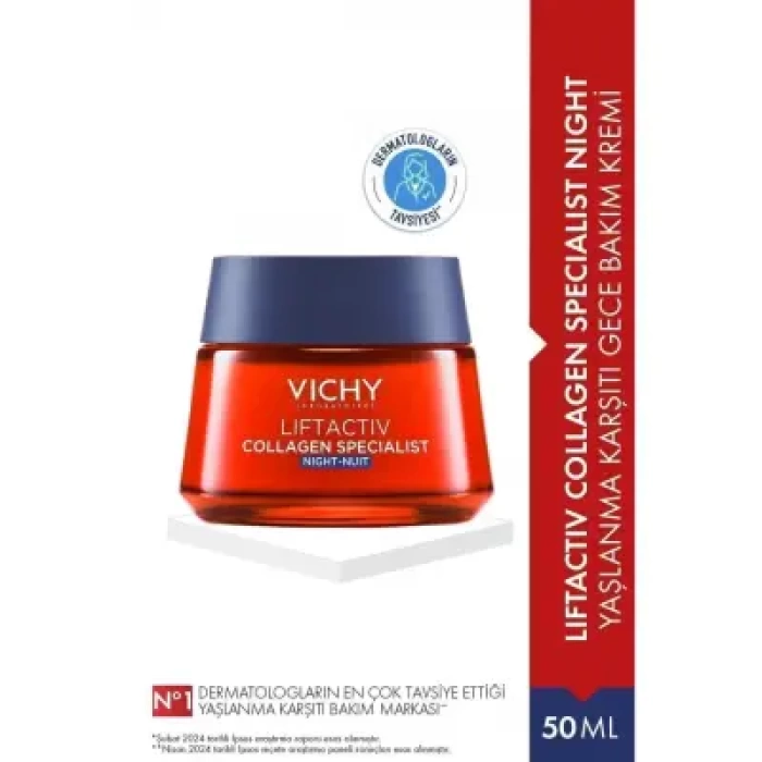 Vichy Liftactiv Collagen Specialist Yaşlanma Karşıtı Gece Bakım Kremi 50 ml