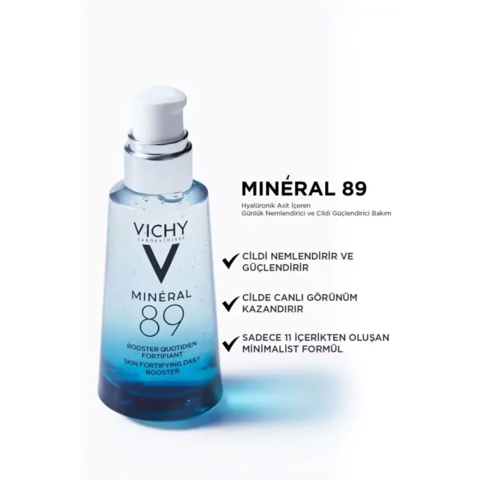 Vichy Mineral 89 Nemlendirici Cilt Serumu Hyalüronik Asit ve Termal Su ile Cilde Güç ve Nem Veren Bakım