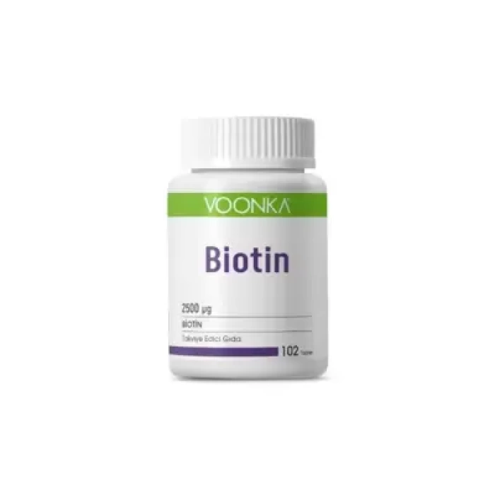 Voonka Biotin İçerikli Takviye Edici Gıda 2500 mg 102 Tablet