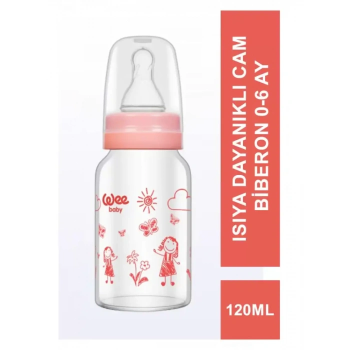 Wee Baby Isıya Dayanıklı Cam Biberon 0-6 Ay 120 ml - 770 -