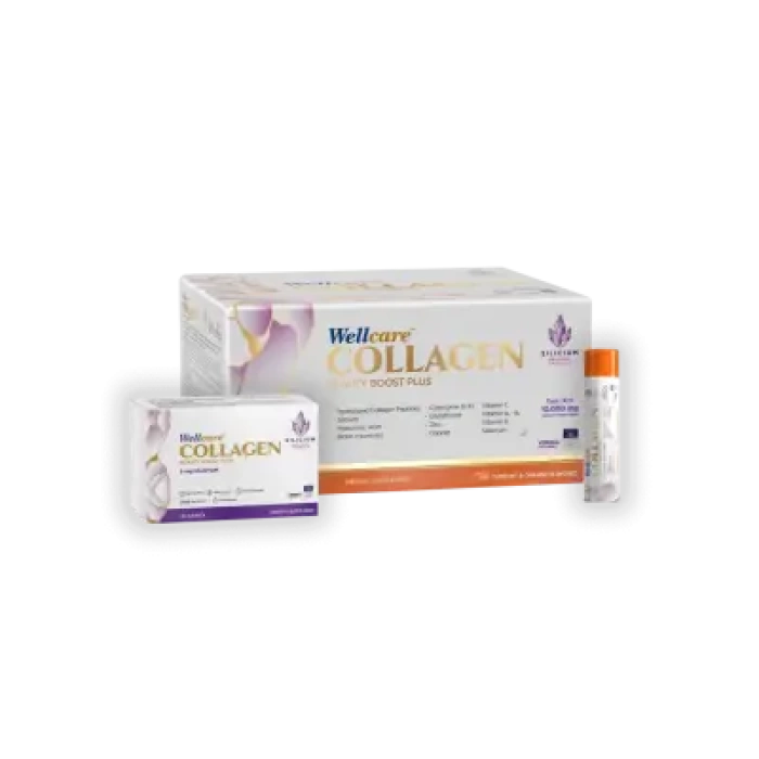 Wellcare Collagen Beauty Boost Plus - Frenk Üzümü & Portakal Aromalı - 10.000 mg Likit Form 40mlx30Shot & 30 Kapsül