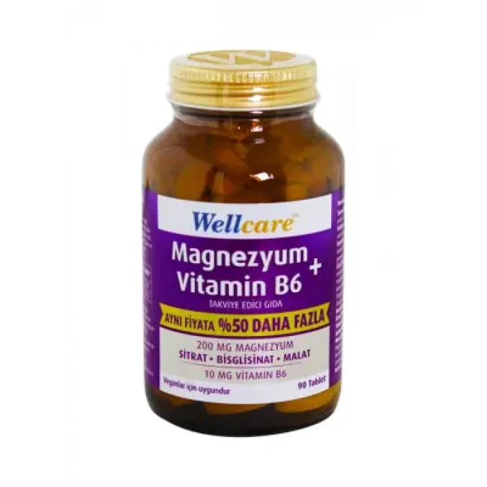 Wellcare Magnezyum B6 Vitamini 90 Tablet | Aynı Fiyata %50 Daha Fazla