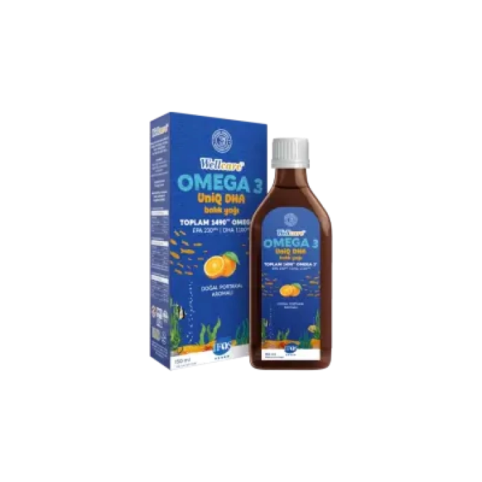 Wellcare UniQ DHA Omega 3 Doğal Portakal Aromalı Balık Yağı 150 ml