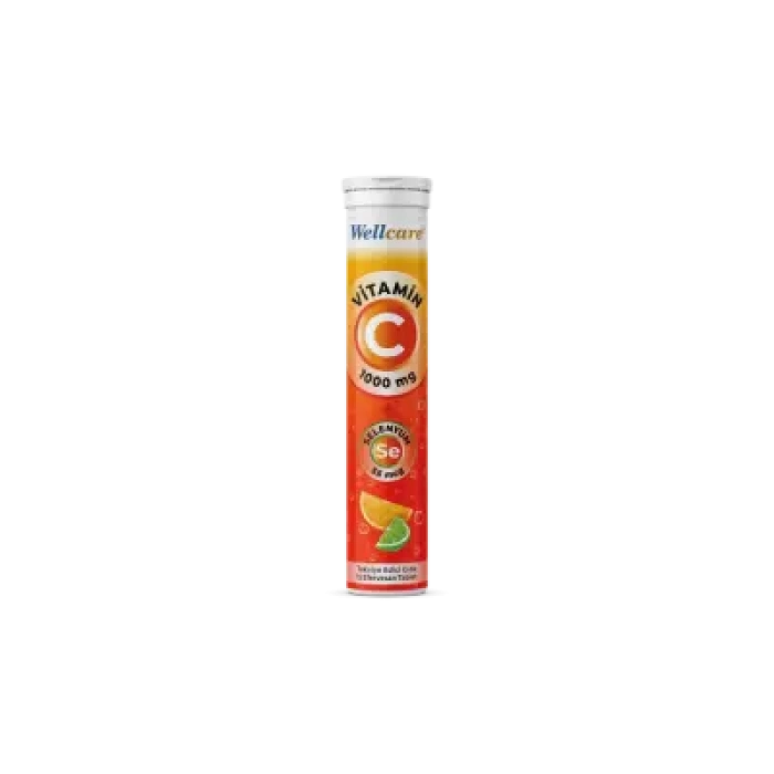 Wellcare Vitamin C + Selenyum 55mcg 15 Efervesan Tablet
