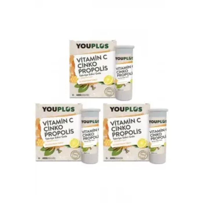 Youplus Vitamin C Çinko Propolis 20 Efervesan Tablet x 3 Adet