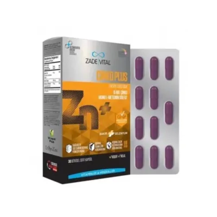 Zade Vital Çinko Plus Takviye Edici Gıda 30 Kapsül