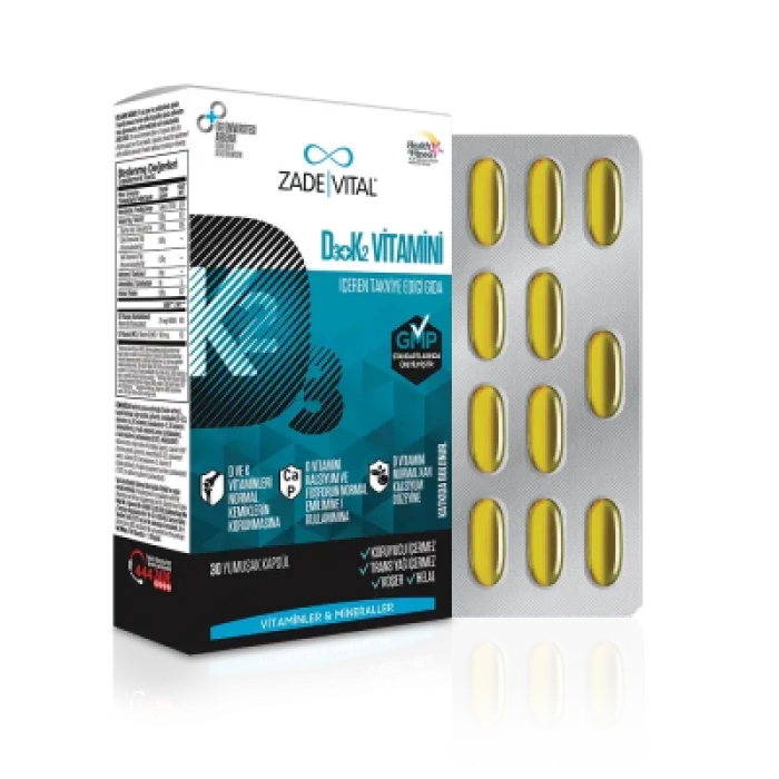 Zade Vital D3 + K2 Vitamini 30 Kapsül