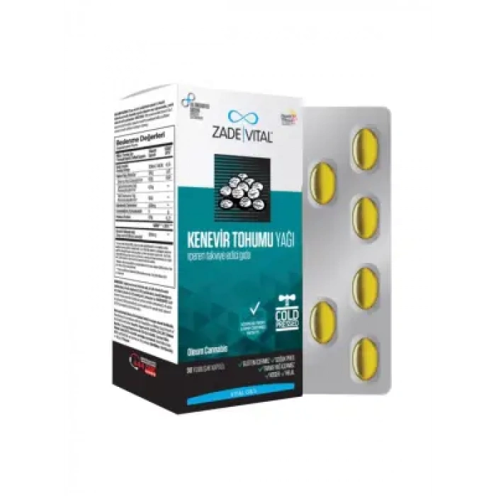 Zade Vital Kenevir Tohumu Yağı 30 Kapsül