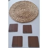 Ebruli Sanat Tasarım 4’lü Ahşap Tasarım Kahve, Su, Çay, Meyve Suyu Bardak Altlığı