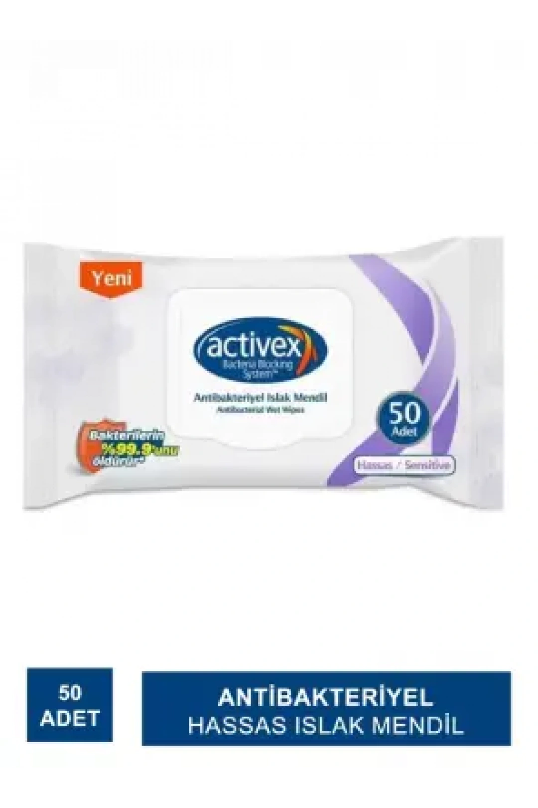 Activex Antibakteriyel Hassas Islak Mendil 50 Adet