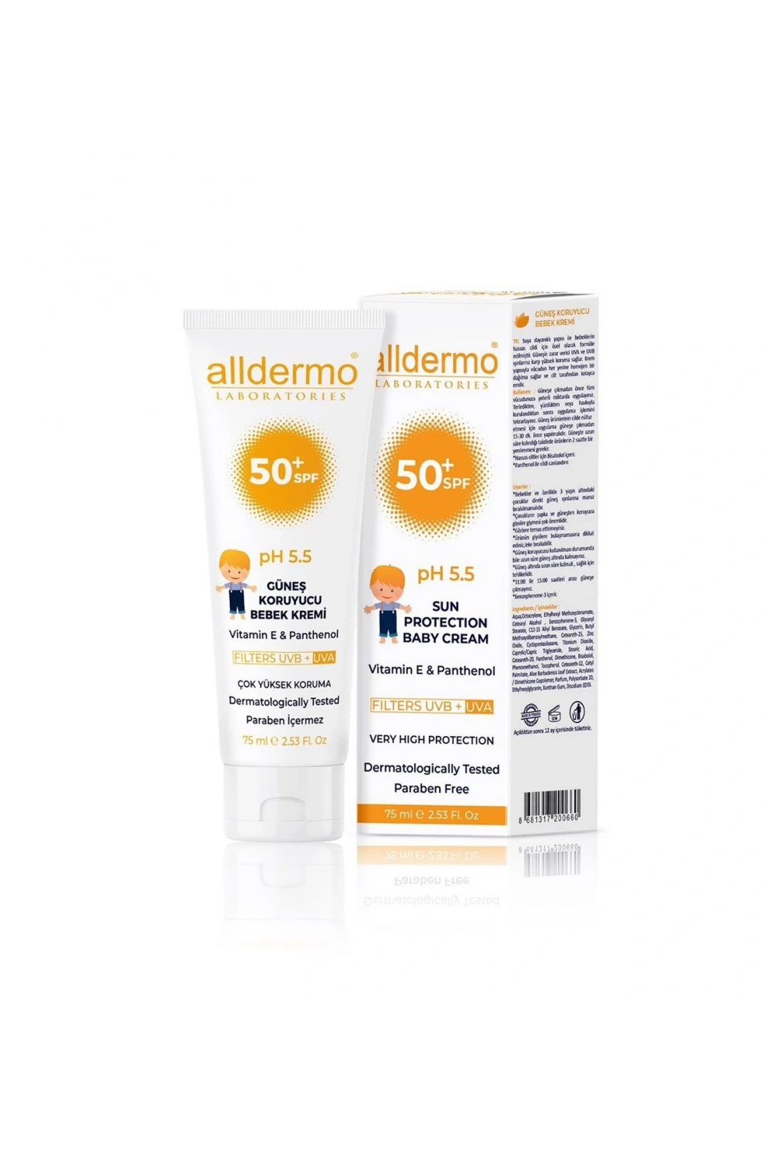 Alldermo Güneş Koruyucu Bebek Kremi SPF 50+ 75 ml