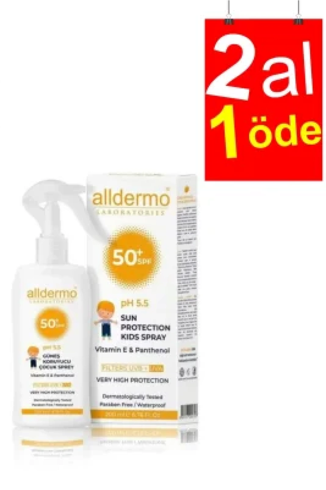 Alldermo Güneş Koruyucu Sprey Çocuk SPF 50+ 200 ml - 2AL1ÖDE