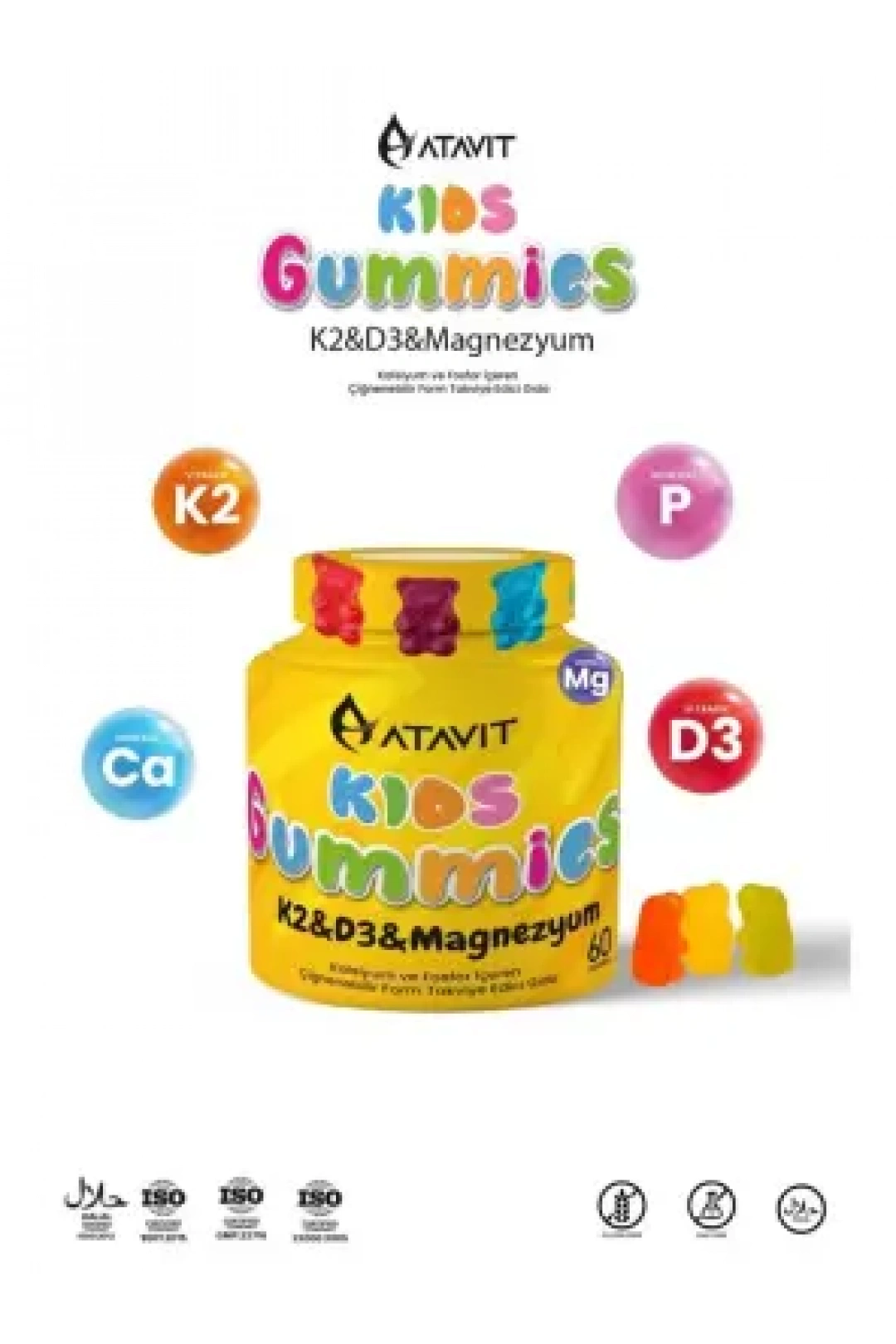 Atavit Kids K2&D3&Magnezyum Gummies 60 Yumuşak Kapsül