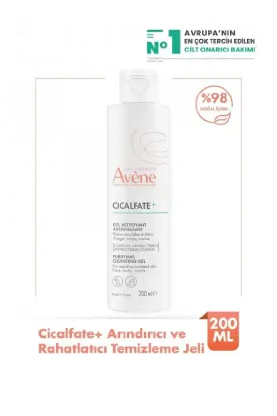 Avene Cicalfate+ Arındırıcı ve Rahatlatıcı Temizleme Jeli 200 ml
