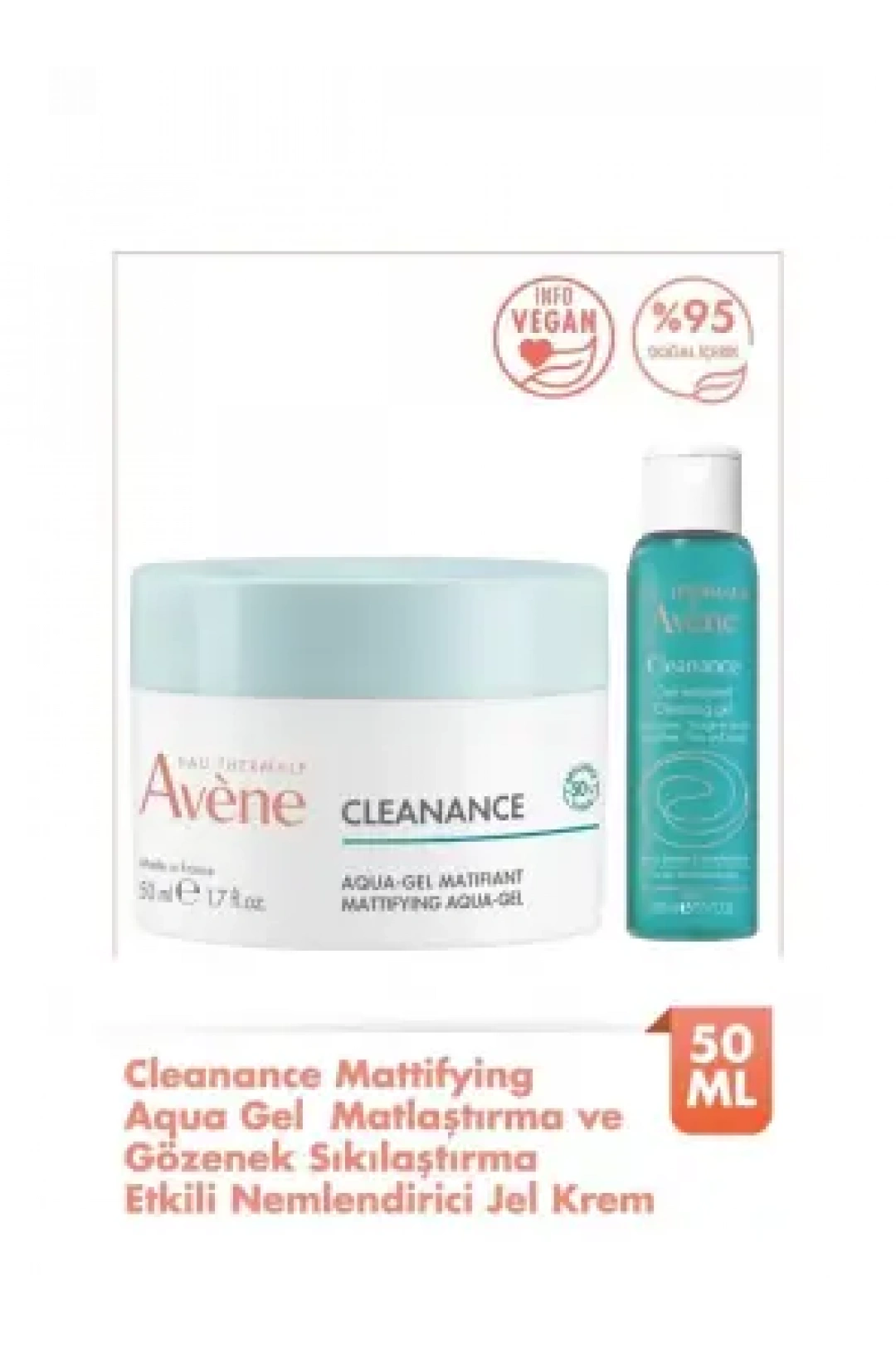Avene Cleanance Aqua Gel Matlaştırıcı Krem 50 ml - Temizleme Jeli Hediye
