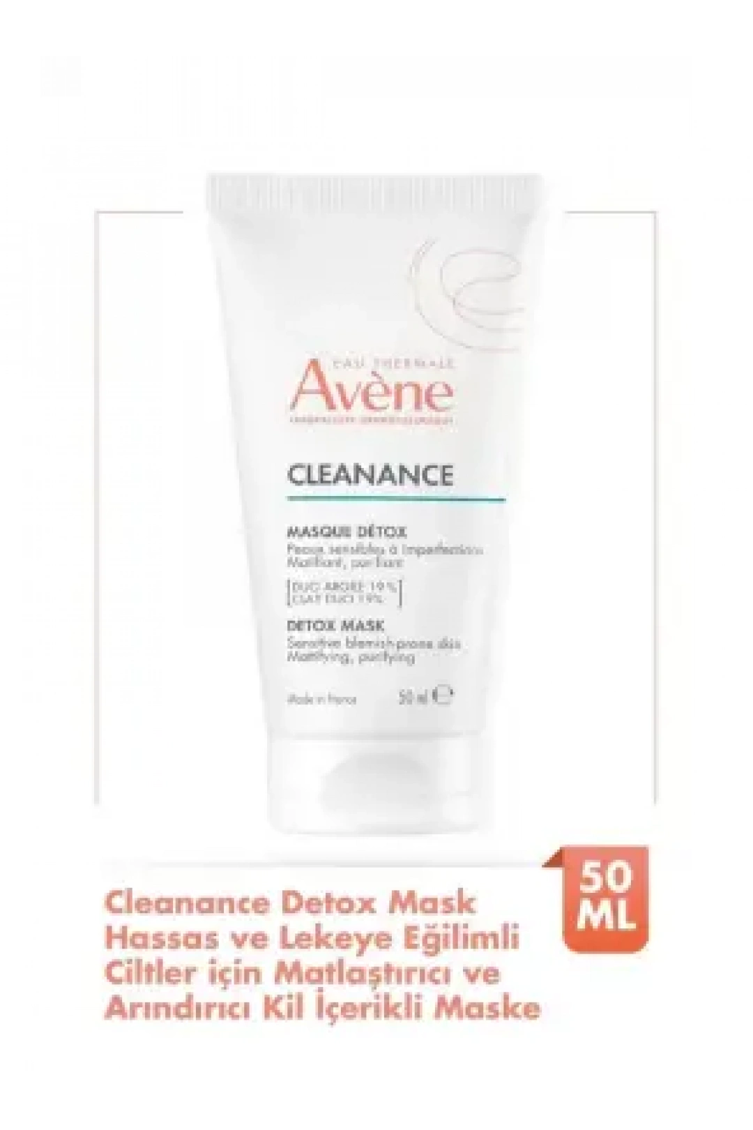 Avene Cleanance Hassas ve Lekeye Eğilimli Ciltler için Matlaştırıcı ve Arındırıcı Kil İçerikli Maske 50 ml