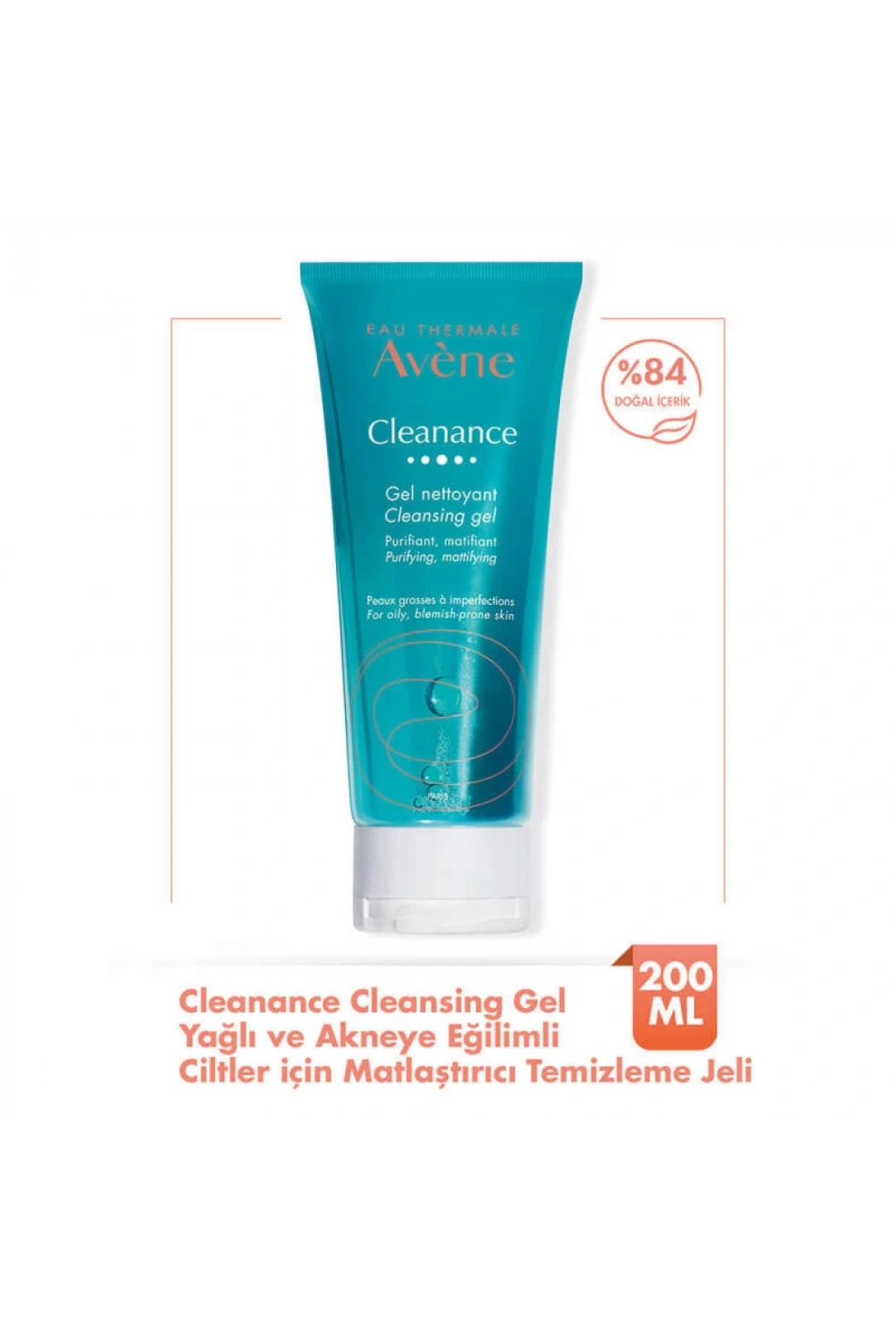 Avene Cleanance Yağlı ve Akneye Eğilimli Ciltler için Matlaştırıcı Temizleme Jeli