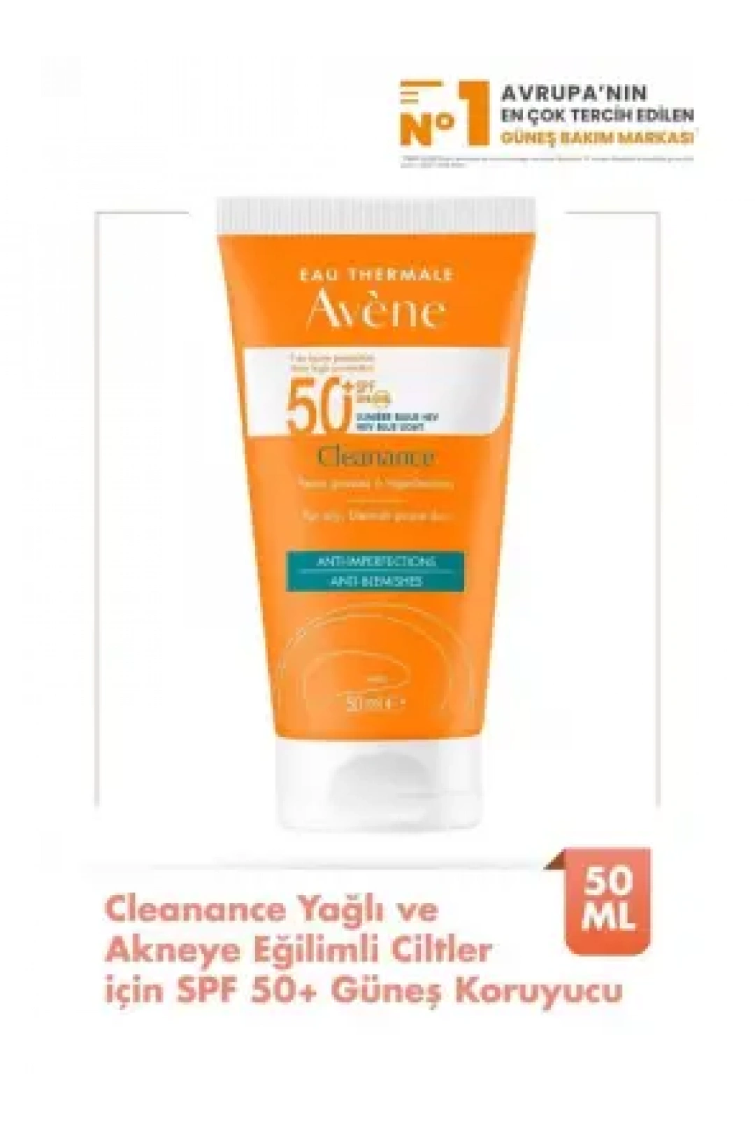 Avene Cleanance Yağlı ve Akneye Eğilimli Ciltler için SPF 50+ Güneş Koruyucu 50 ml