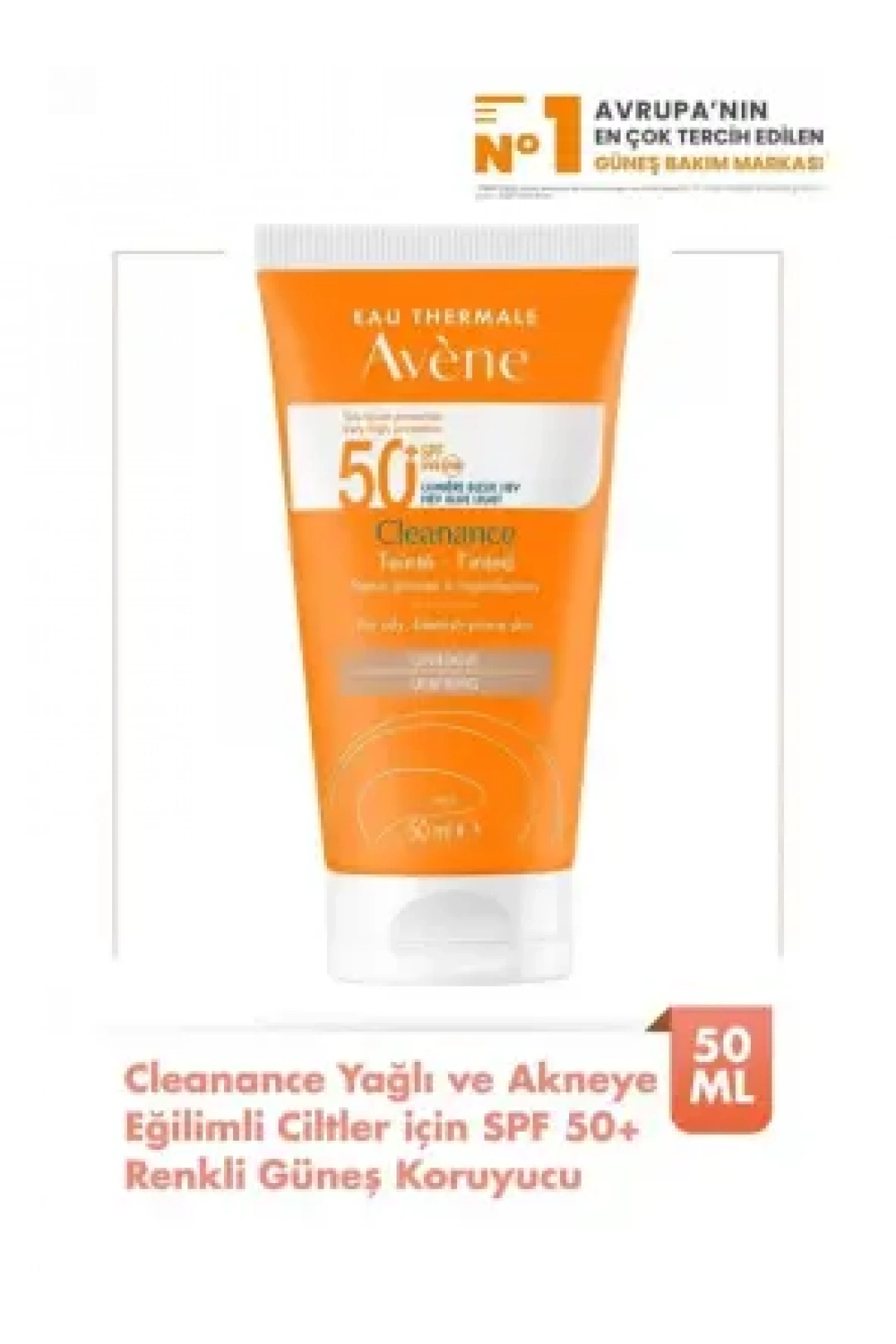 Avene Cleanance Yağlı ve Akneye Eğilimli Ciltler için SPF 50+ Renkli Güneş Koruyucu 50 ml