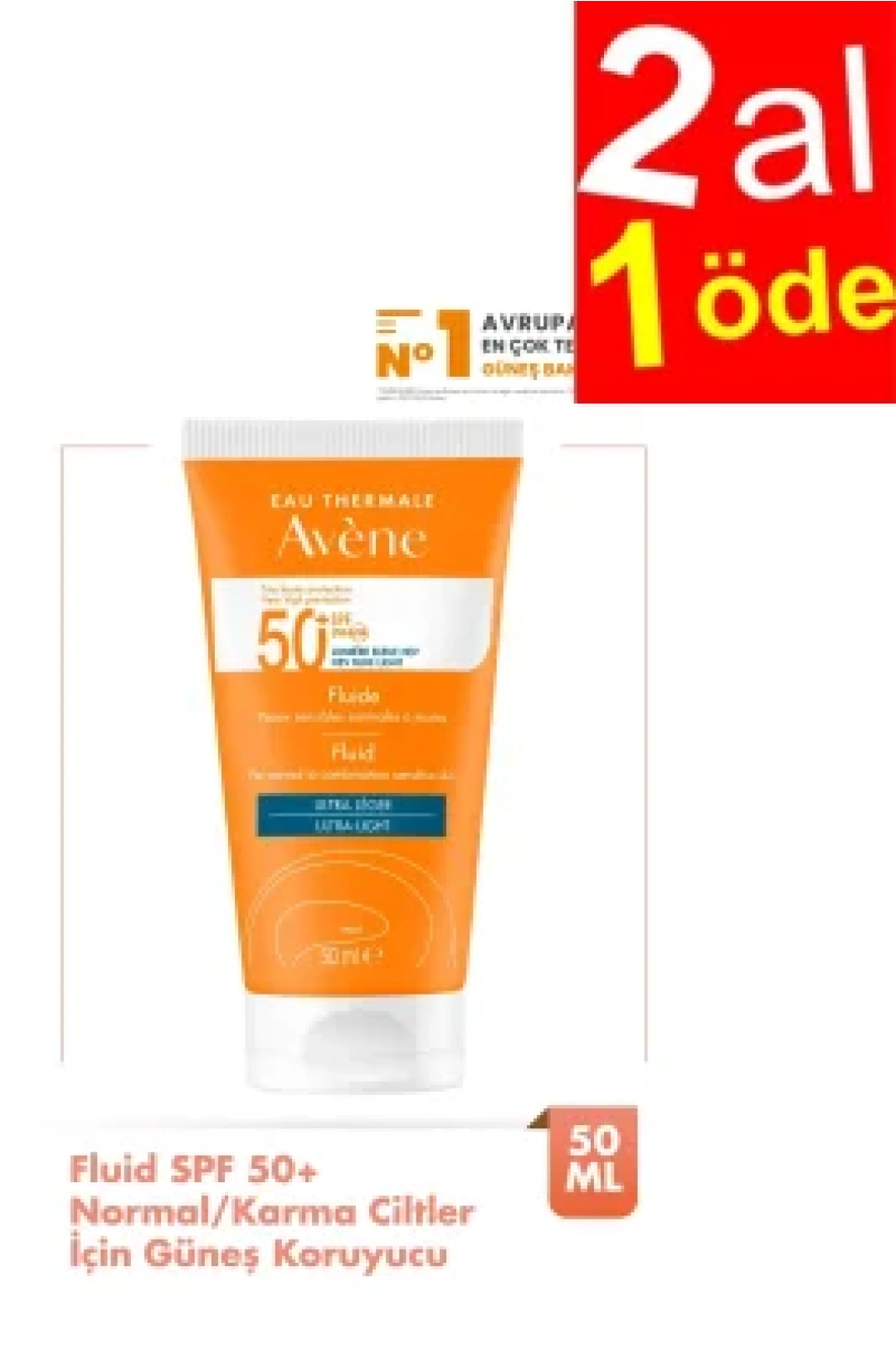 Avene Fluide SPF 50+ Normal/ Karma Ciltler için Güneş Koruyucu 50 ml - 2AL1ÖDE