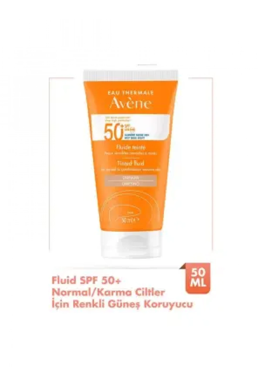 Avene Fluide SPF 50+  Normal/ Karma Ciltler için Renkli Güneş Koruyucu 50 ml