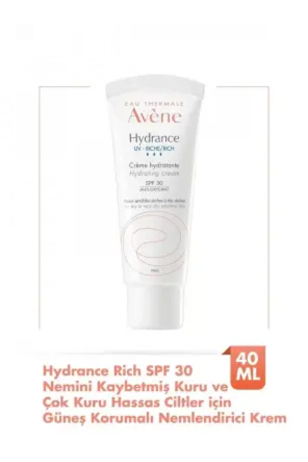 Avene Hydrance Rich SPF30 Kuru ve Hassas Ciltler için Güneş Korumalı Nemlendirici Krem 40 ml