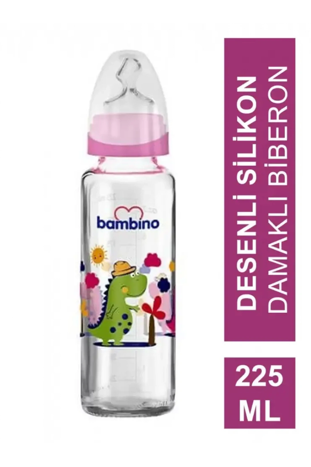 Bambino Klasik Cam Biberon Damaklı 0-6 Ay 225 ml - B012