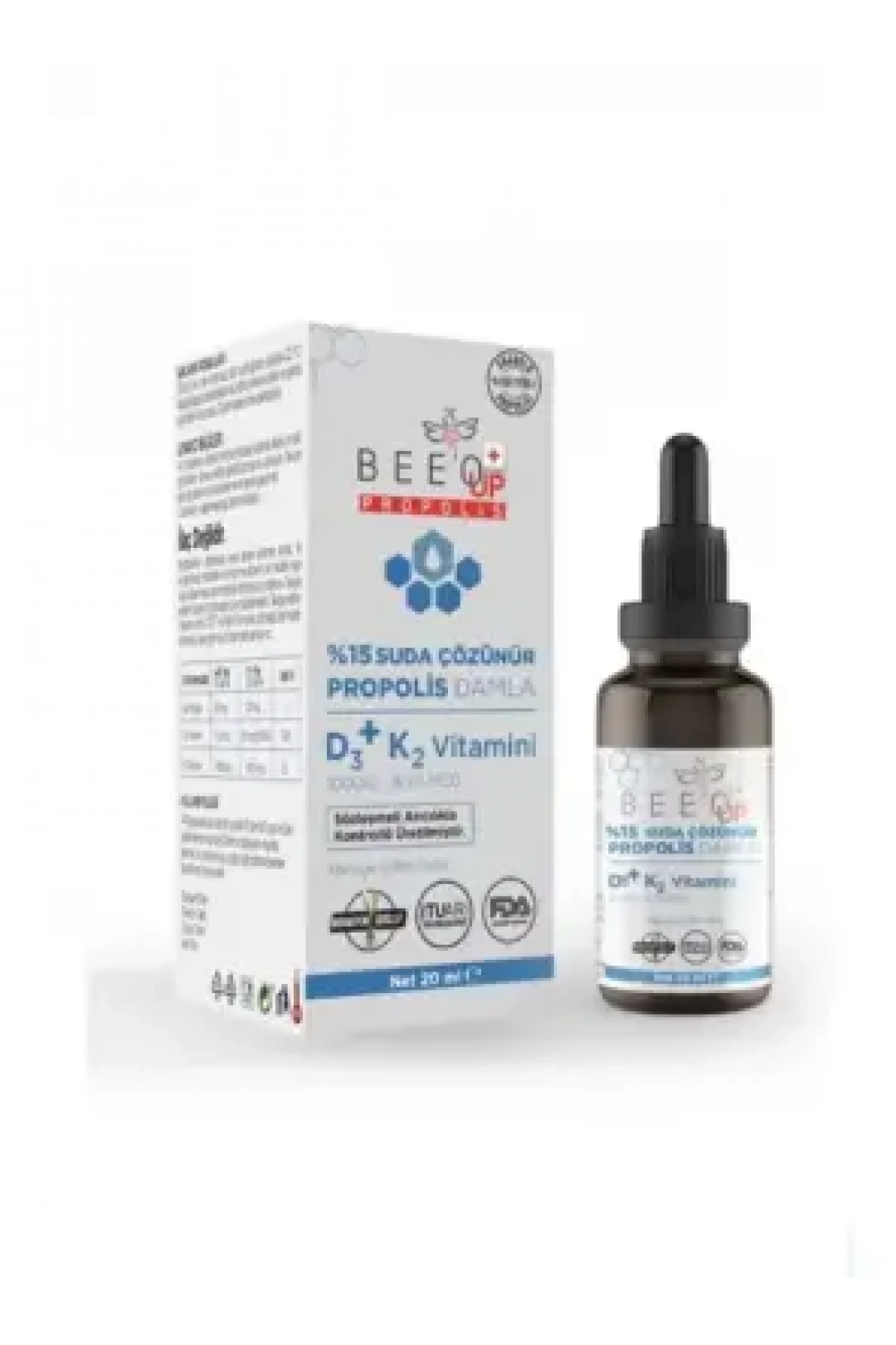Beeo Up Propolis D3+K2 Vitamini %15 Suda Çözünür Damla 20 ml