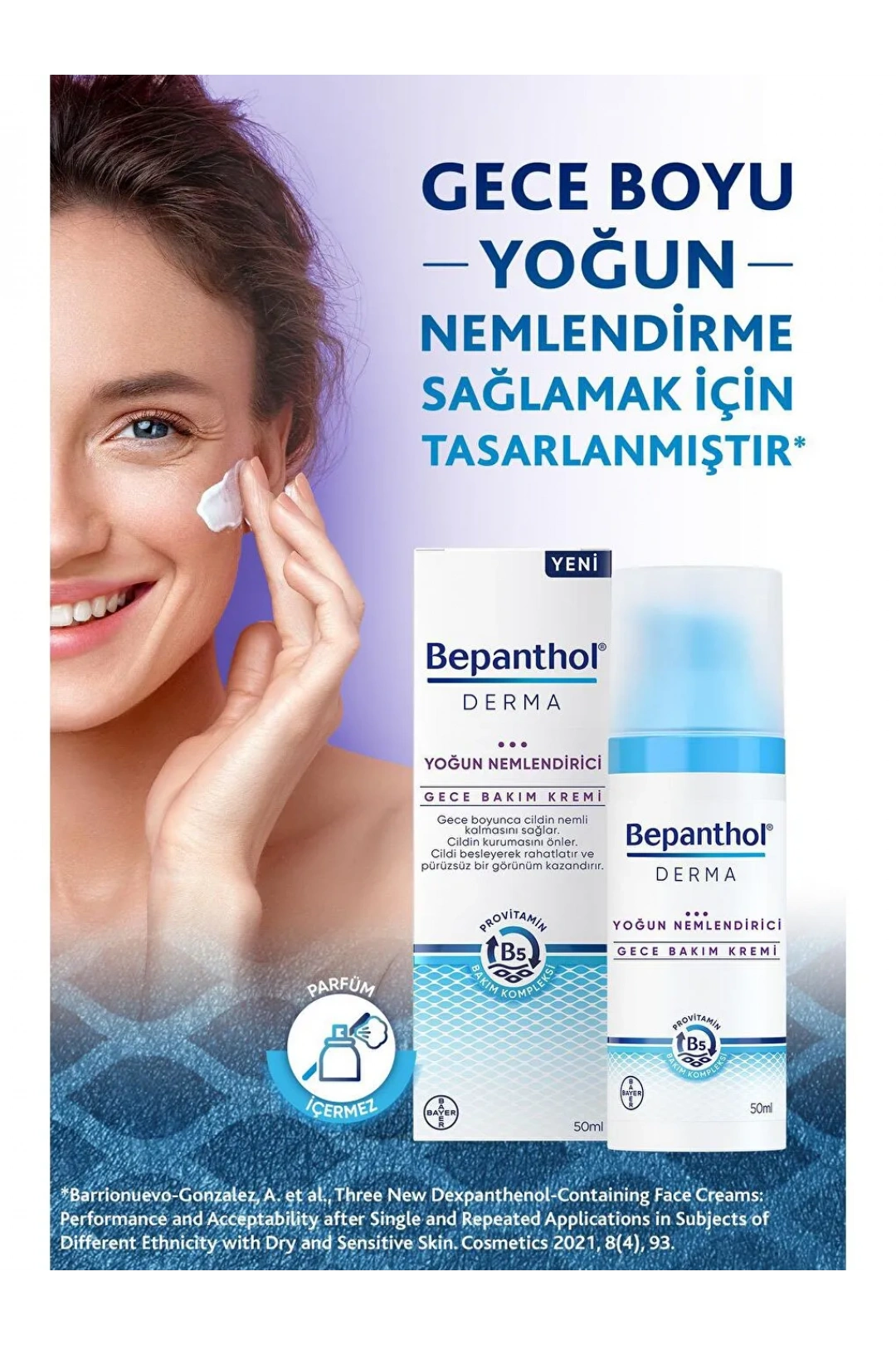 Bepanthol Derma Gece Bakım Kremi Yoğun Nemlendirici 50 ml