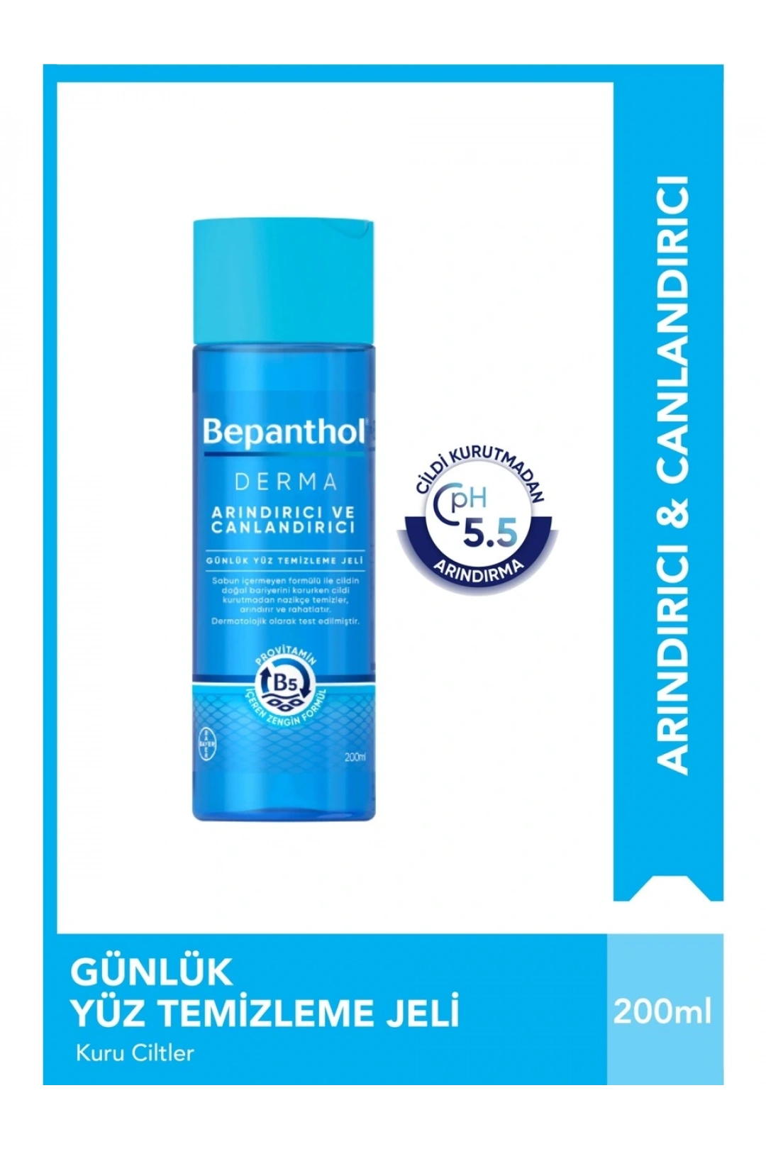 Bepanthol Derma Yüz Temizleme Jeli Arındırıcı 200 ml