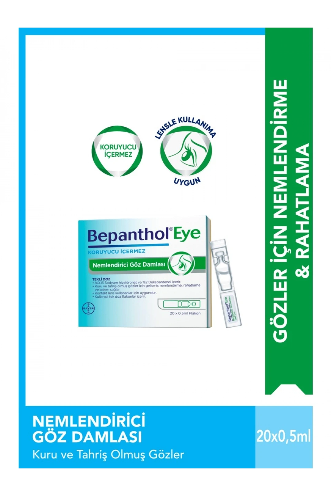 Bepanthol Eye Nemlendirici Göz Damlası 20x0,5 ml Flakon