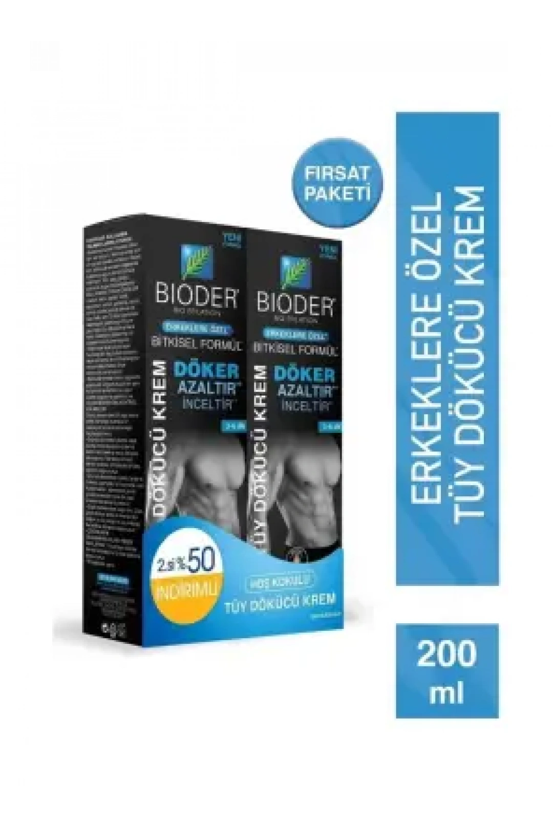 Bioder Erkeklere Özel Tüy Dökücü Krem Seti 100 + 100 ml