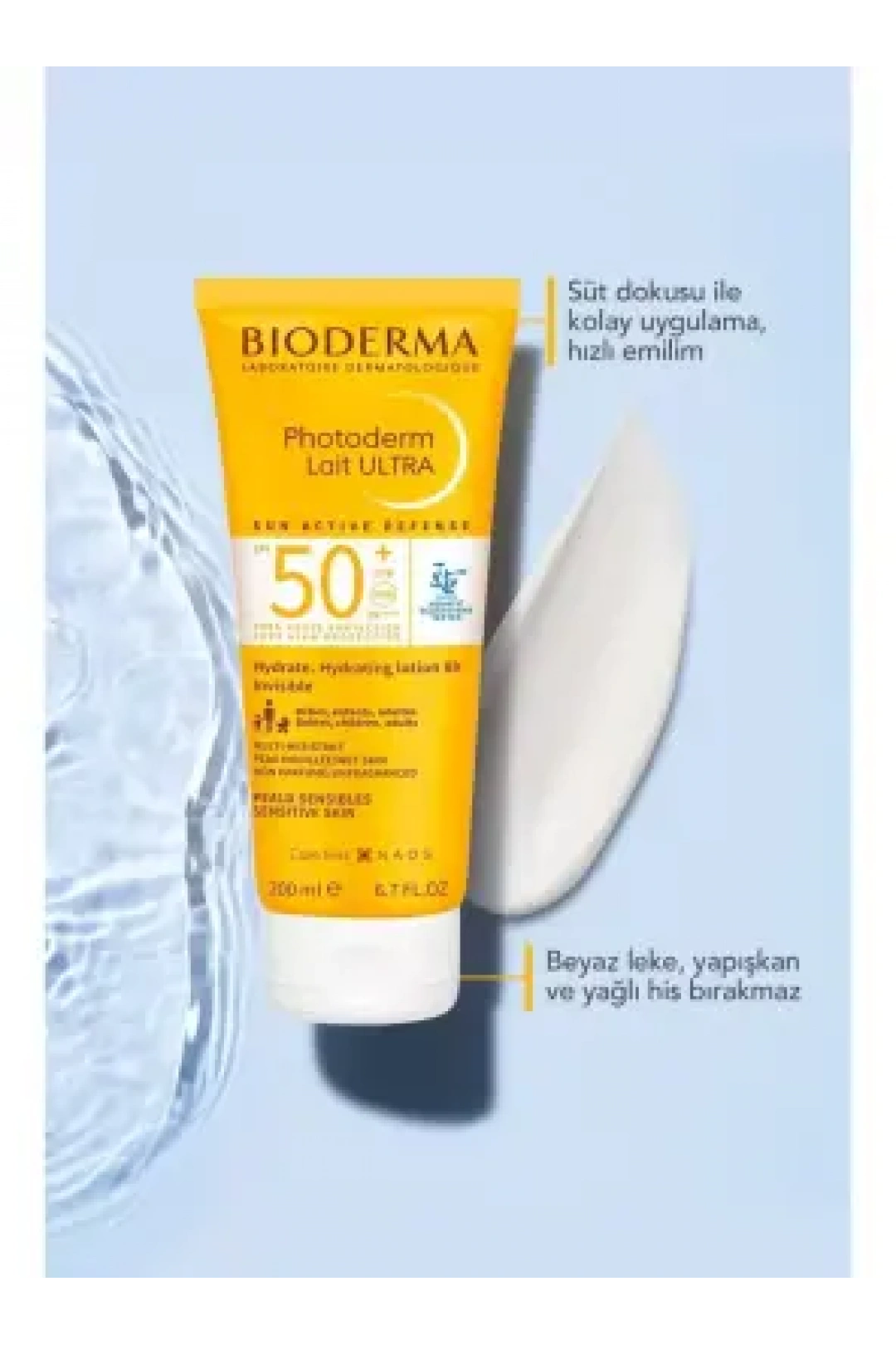 Bioderma Photoderm Lait Ultra Tüm Ciltler SPF50+ Yüksek Koruma Süt Form Yüz Vücut Güneş Kremi 100 ml