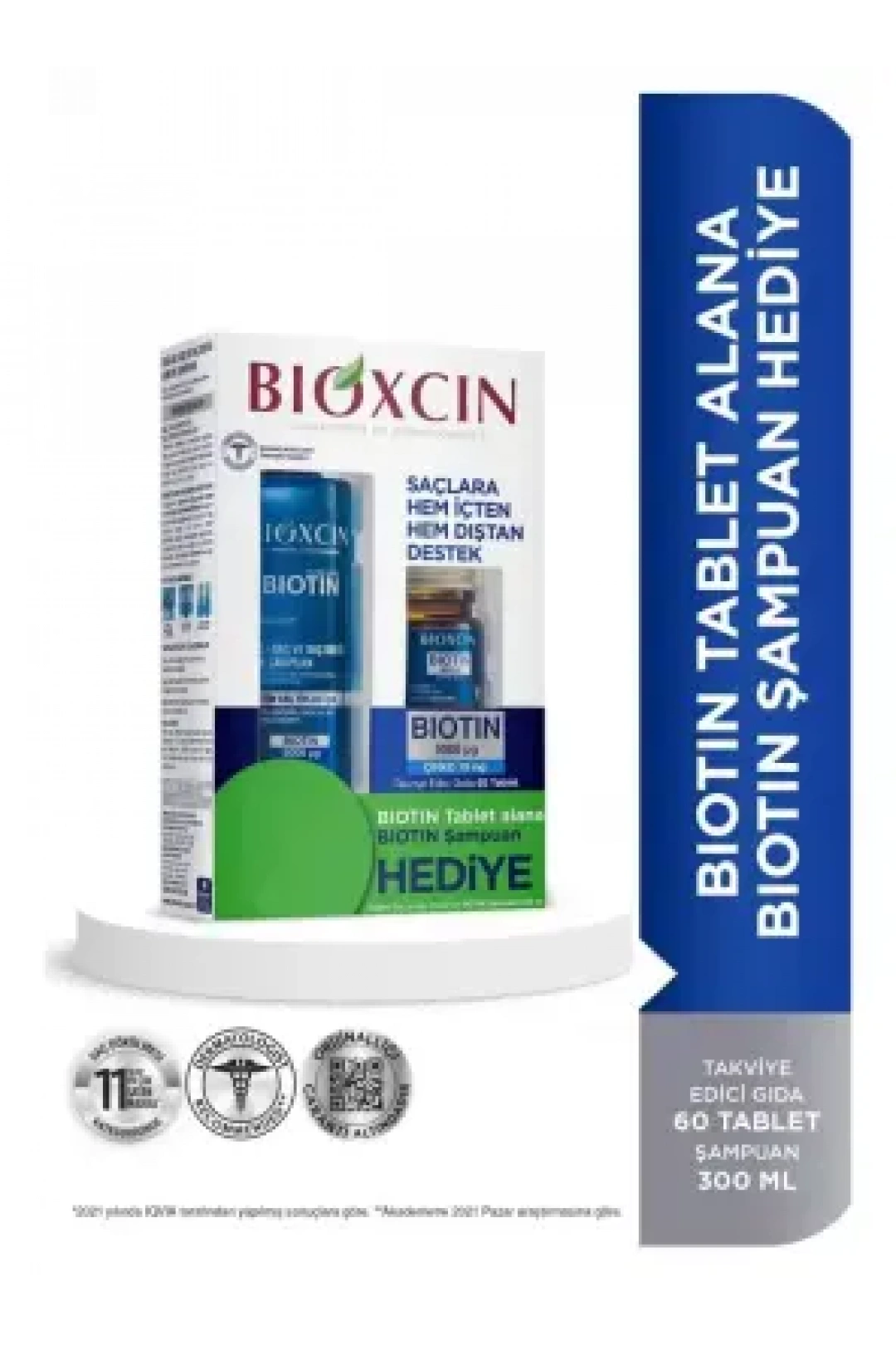 Bioxcin Biotin 5000 Mcg 60 Tablet + Biotin Şampuan 300 ml Kofre