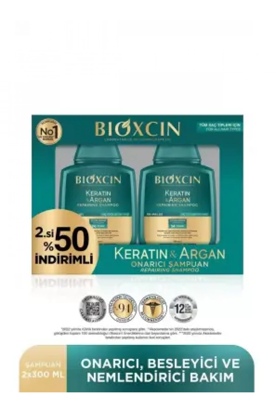 Bioxcin Keratin&Argan Şampuan 300ml - 2.si %50 İndirimli