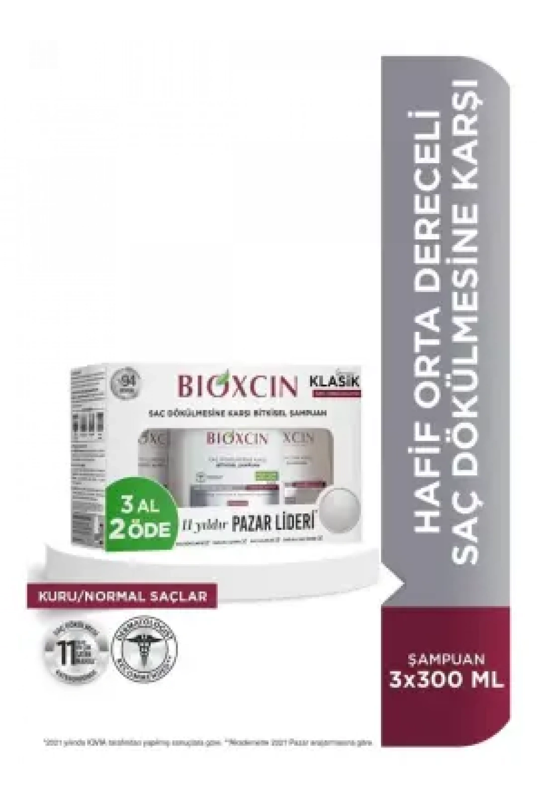 Bioxcin Klasik Şampuan Kuru-Normal Saçlar 3 al 2 öde