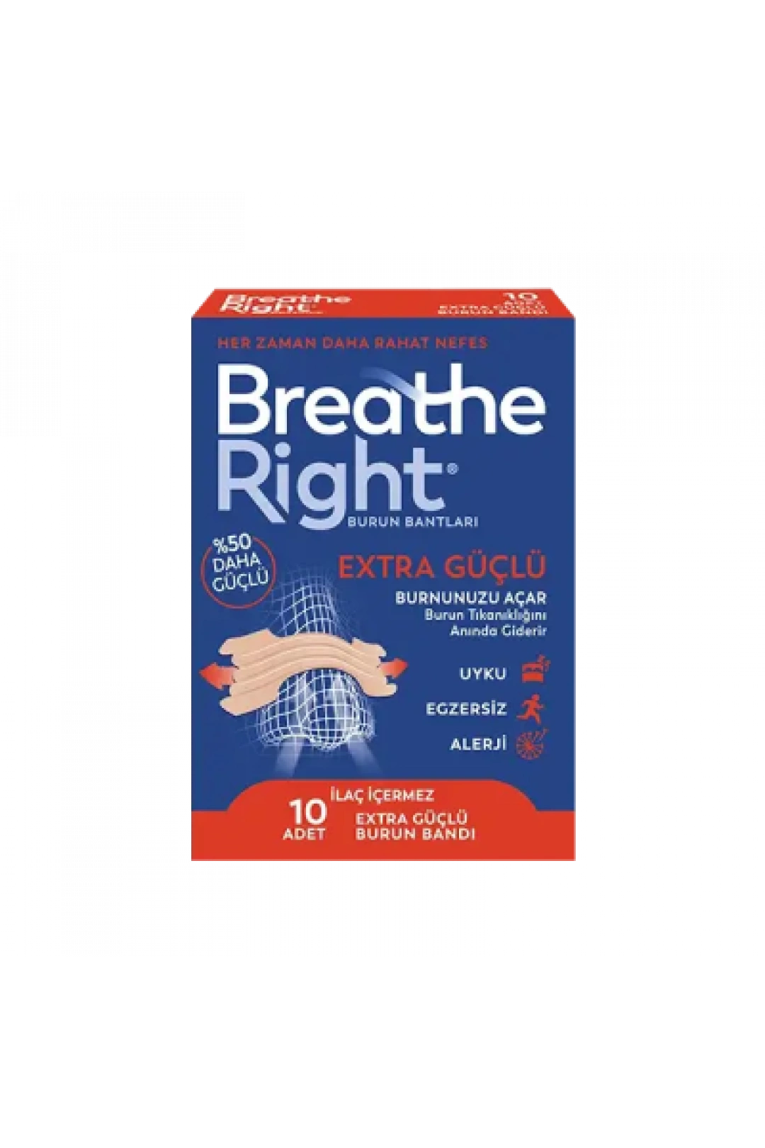 Breathe Right Extra Güçlü Burun Bandı 10 Adet