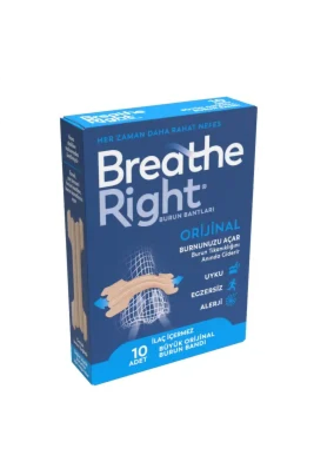 Breathe Right Orijinal / Büyük Boy Burun Bandı 10 Adet