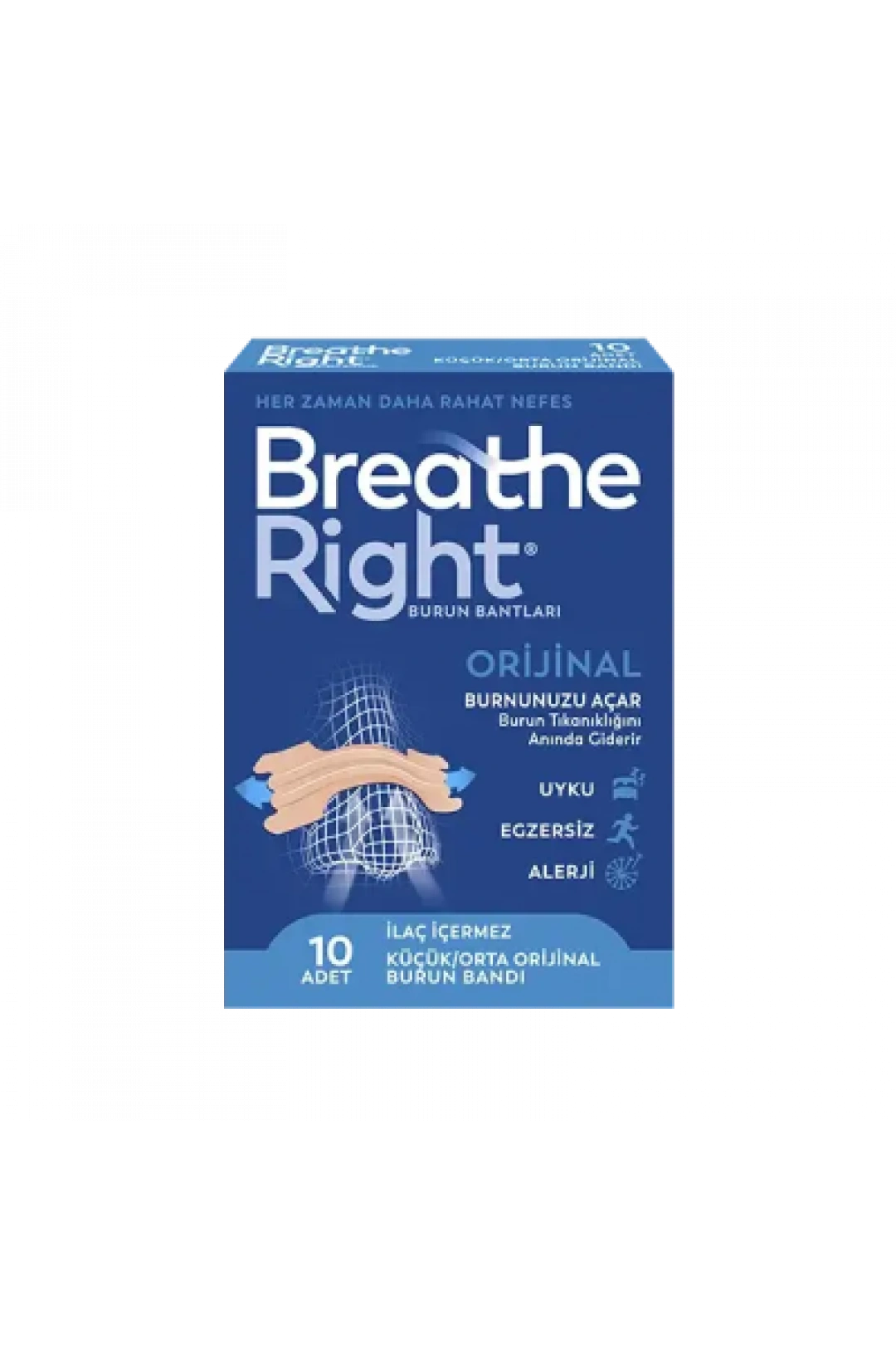 Breathe Right Orijinal Küçük/Orta Burun Bandı 10 Adet