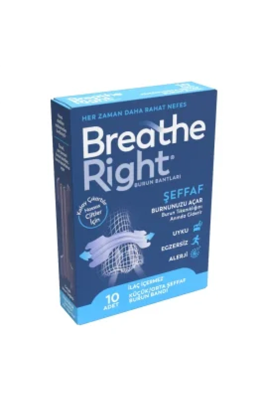 Breathe Right Şeffaf Küçük/Orta Burun Bandı 10 Adet