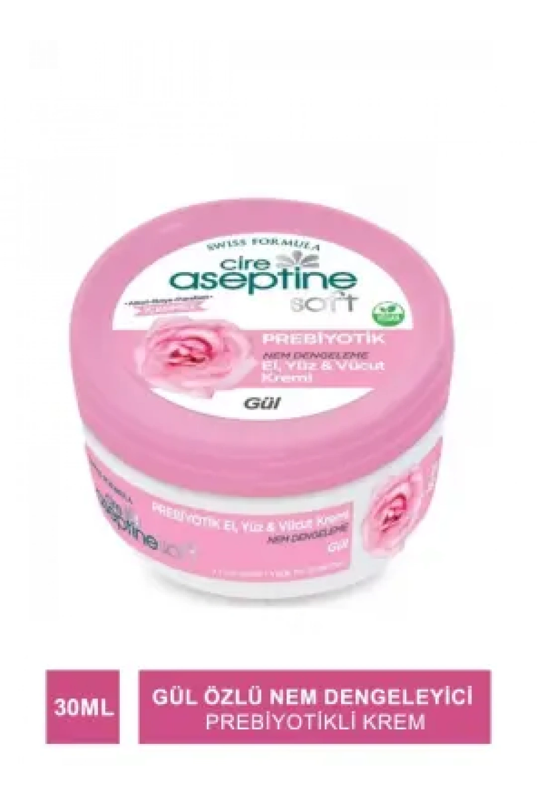 Cire Aseptine Soft Gül Özlü Nem Dengeleyici ve Besleyici Prebiyotikli Krem 30 ml