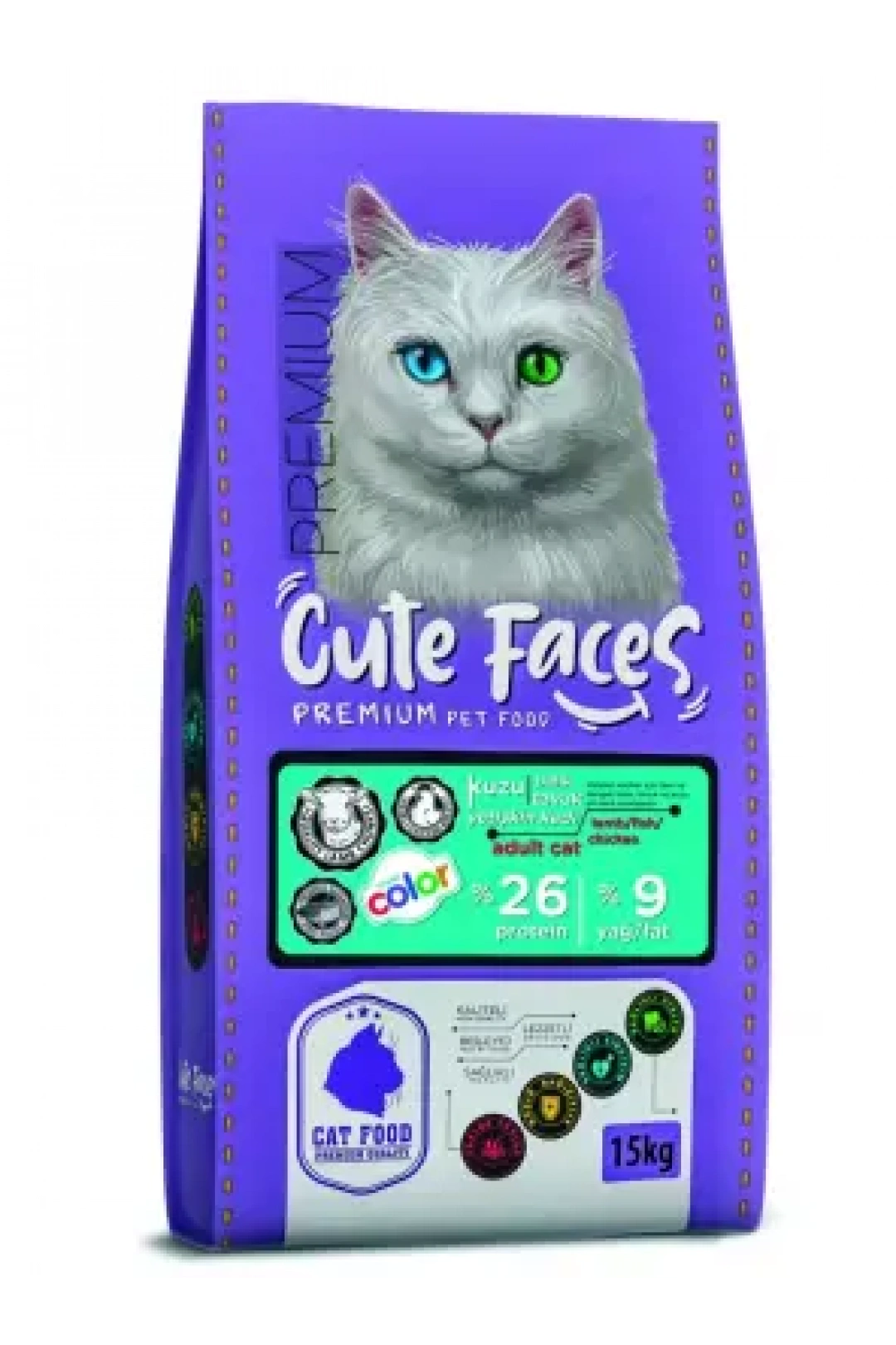 Cute Faces Premium Adult Cat 26/9 Multicolor