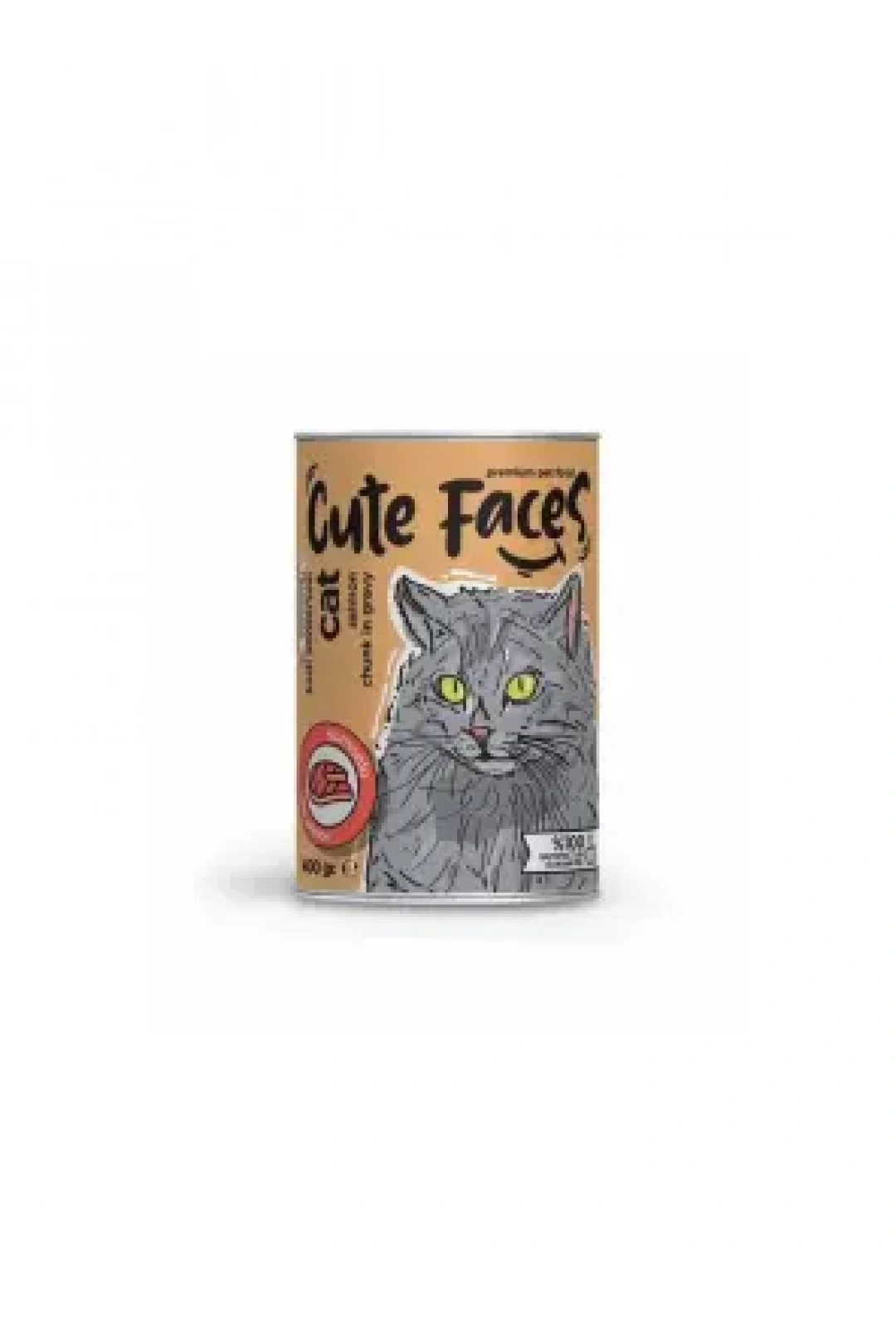 Cute Faces Somonlu Parça Etli Soslu Yetişkin Kedi Konservesi 400 Gr