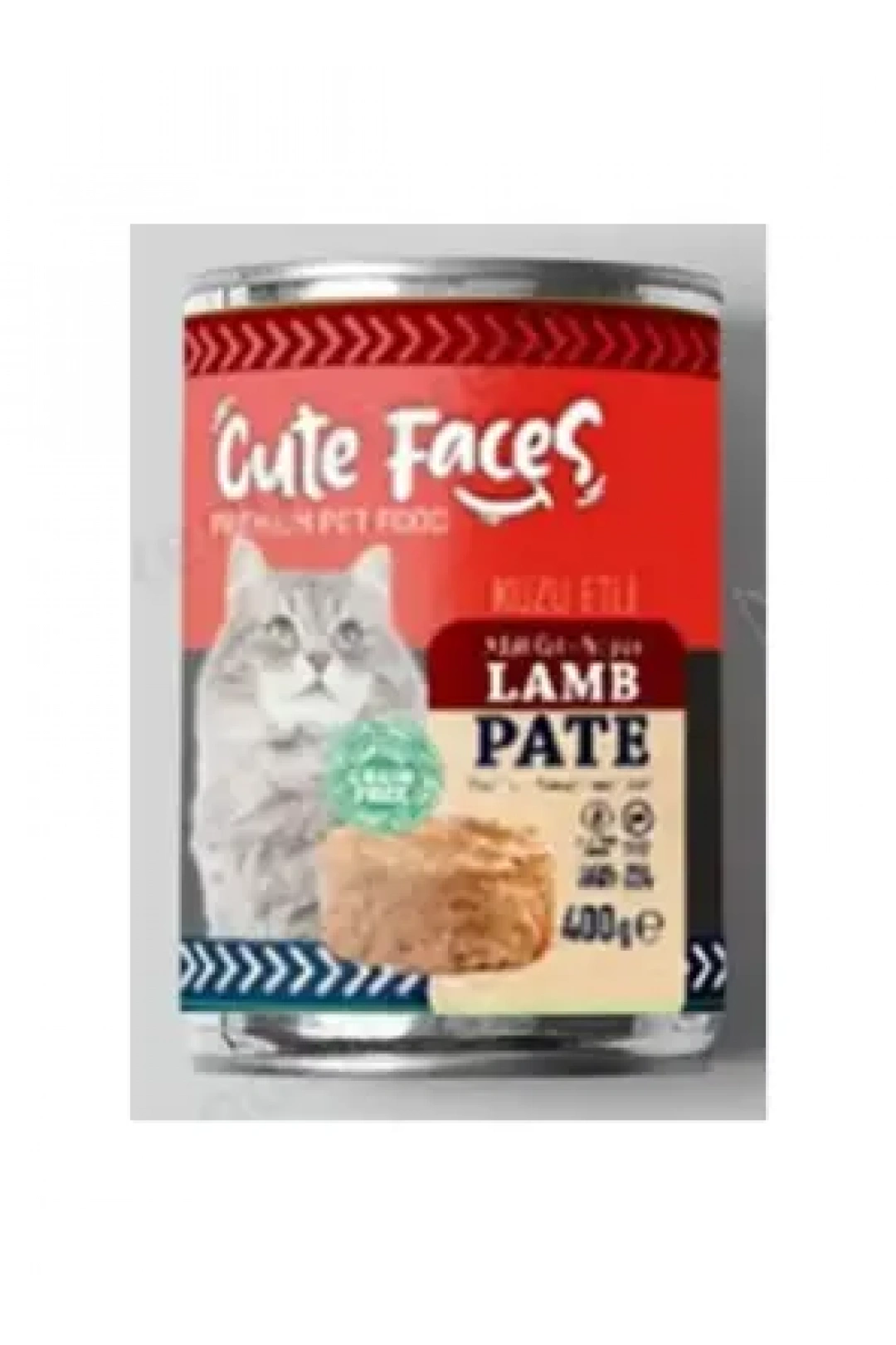 Cute Faces Tahılsız Pate Kuzu Etli Yetişkin Kedi Konserve 400 gr