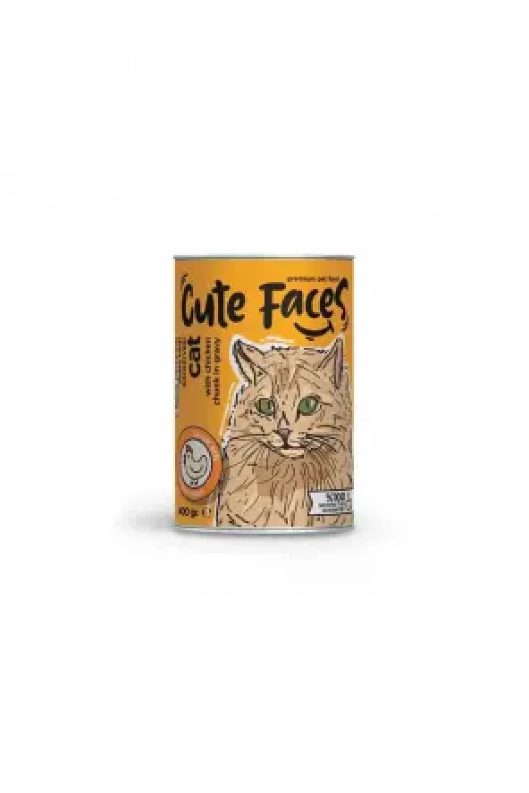 Cute Faces Tavuk Parça Etli Soslu Yetişkin Kedi Konservesi 400 Gr