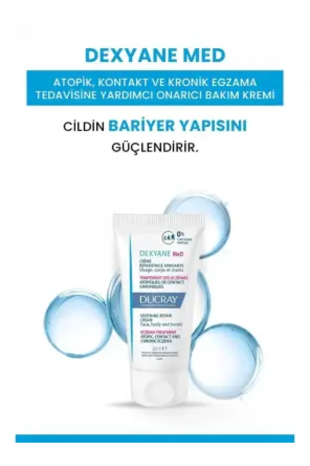 Ducray Dexyane MeD Atopik, Kontakt ve Kronik Egzama Tedavisine Yardımcı Onarıcı Bakım Kremi 30ml