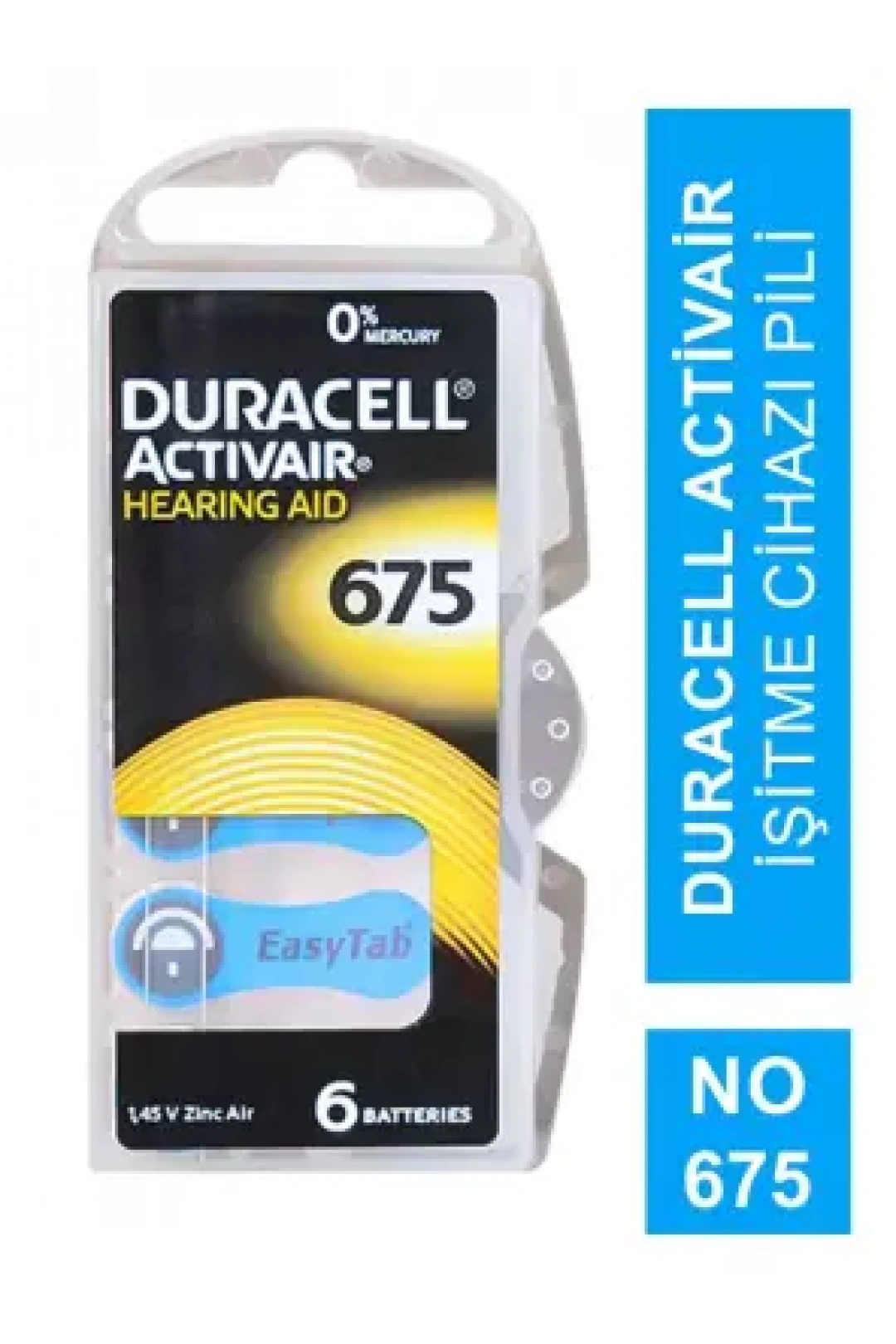 Duracell Activair İşitme Cihazı Pili 6lı No: 675